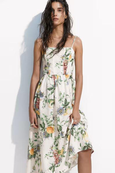 Платье миди на тонких бретелях- Заказать в России