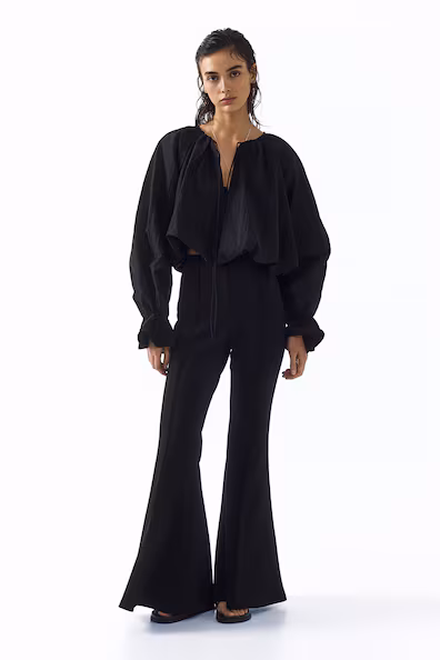 Брюки с вытянутыми штрихами в стиле колокола- Заказать в России