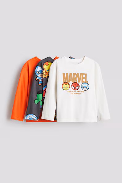 3 футболки с длинными рукавами в упаковке