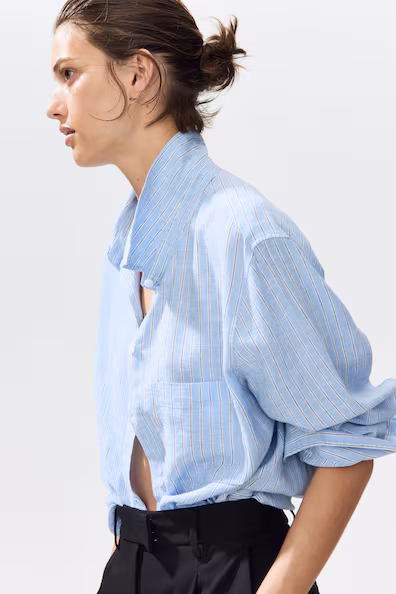 Рубашка из смеси льна- Заказать в России