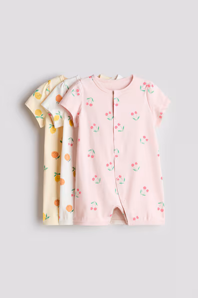 Набор из 3-х пижам цельнокроеных из хлопка- Заказать в России