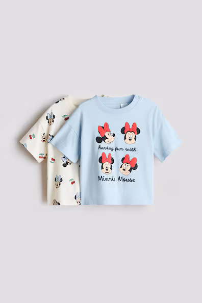 Пакет из 2 футболок из хлопка с принтом- Заказать в России