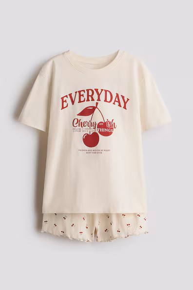 Пижама в цветочный узор из хлопка