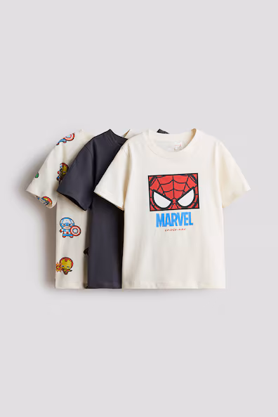 Пакет из 3 футболок с принтами- Заказать в России