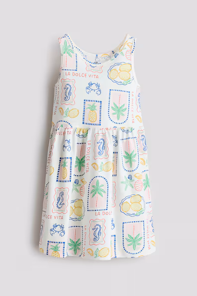 Платье из хлопка с принтом- Заказать в России