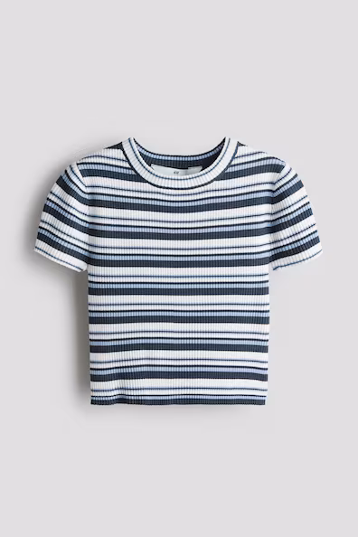 Короткий свитер в рубчик- Заказать в России