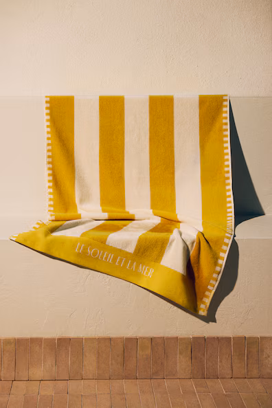 Пляжное полотенце из хлопка в полоску