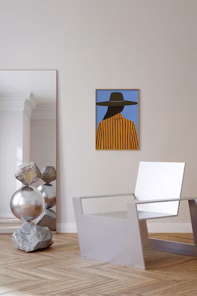 Женщина с шляпой в современном стиле от the miuus studio- Заказать в России