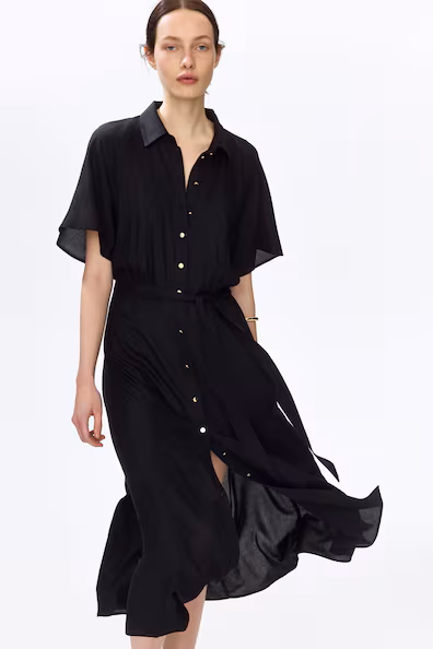 Рубашечное платье с завязкой