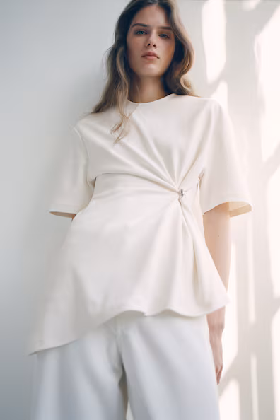 H&M Свитер с асимметричным драпировочным элементом