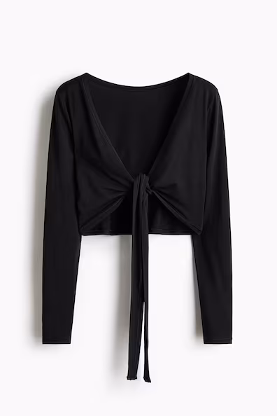 H&M Укороченный йога-свитер с длинными рукавами