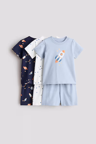 Набор из 3-х коротких пижам из хлопка- Заказать в России