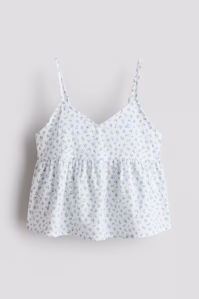 Топ на бретелях с баской- Заказать в России