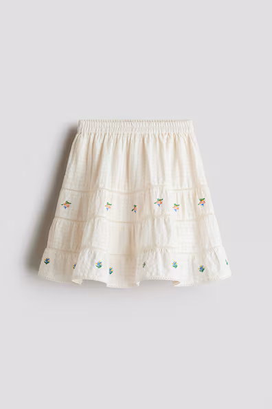 Юбка из хлопка с вышитыми мотивами
