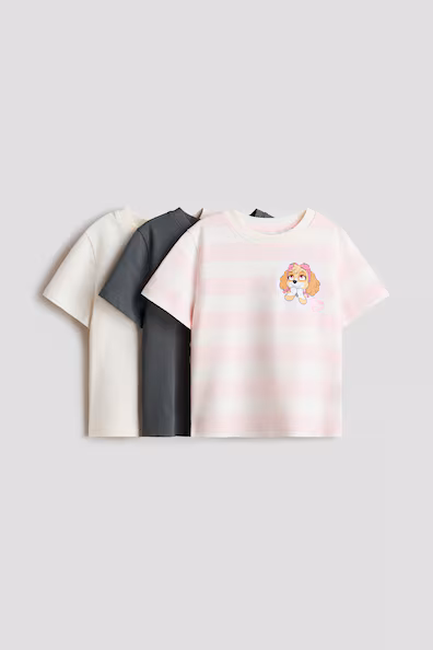 Набор из 3 топов из хлопкового джерси с принтами