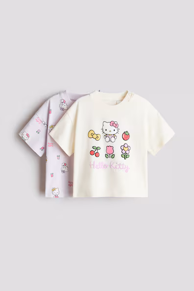 Набор из 2 футболок из хлопка с принтом