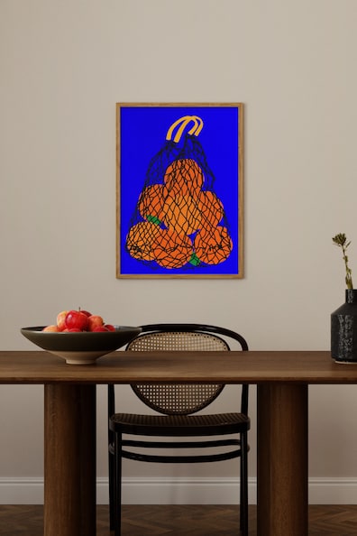 Холст rosi feist - апельсины в черной сетке