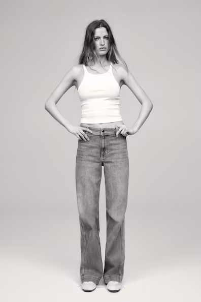 H&M Широкие джинсы с высокой талией