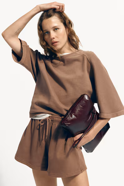 Футболка с короткими рукавами из хлопка, h&m