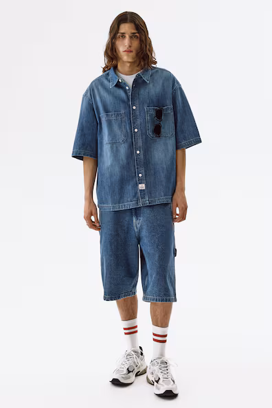 Рубашка в джинсовом стиле relaxed fit