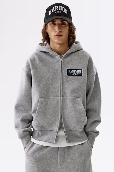 Пальто с капюшоном и молнией oversized fit- Заказать в России