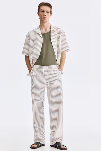 Брюки из смеси льна relaxed fit- Заказать в России