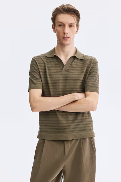 H&M Поло из смесового льна REGULAR FIT