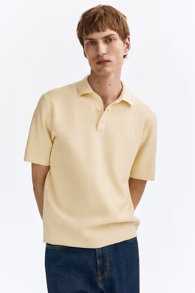 H&M Поло из ткани с текстурой стандартного кроя