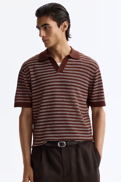 H&M Поло REGULAR FIT из смеси льна