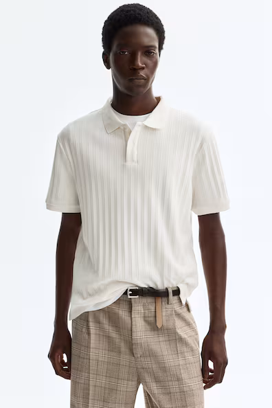 H&M Поло из джерси с текстурой SLIM FIT