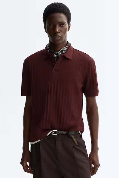 H&M Поло из джерси с текстурой SLIM FIT