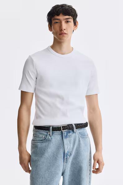 Футболка в рубчик slim fit- Заказать в России