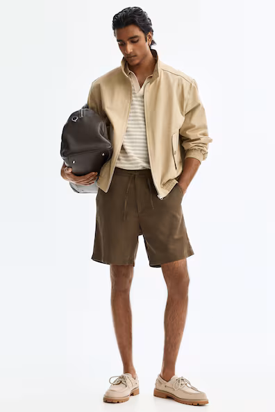 Шорты из смесового льна regular fit