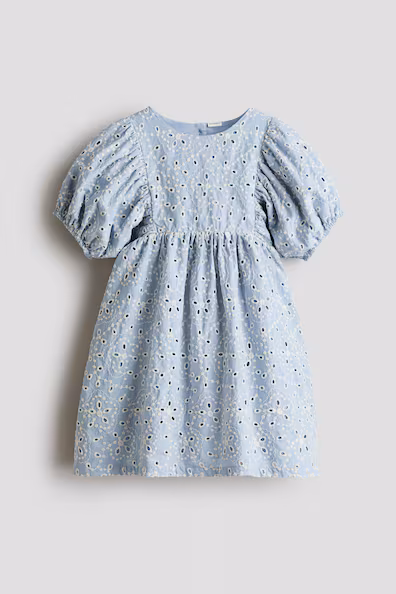 Платье из хлопка с английской вышивкой h&m