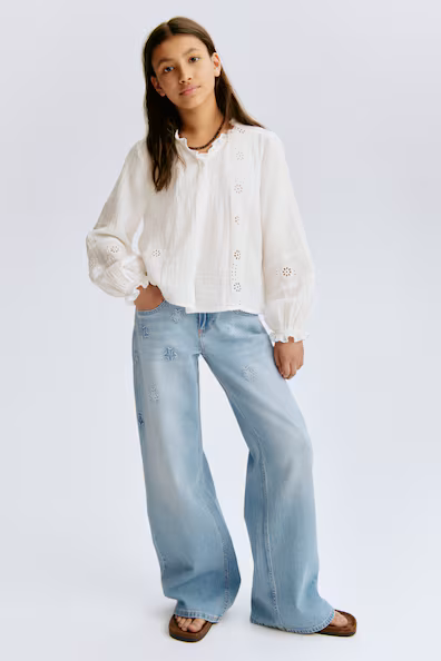 Джинсы wide leg low