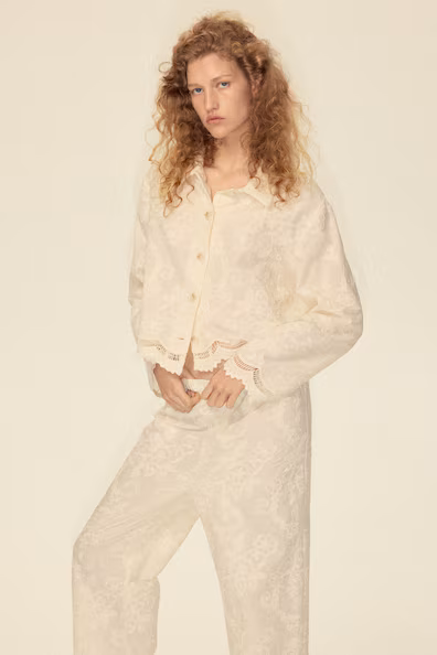 Хлопковый жакет с вышивкой h&m
