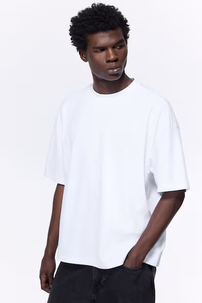 Футболка из интерлока с комфортным кроем oversized- Заказать в России