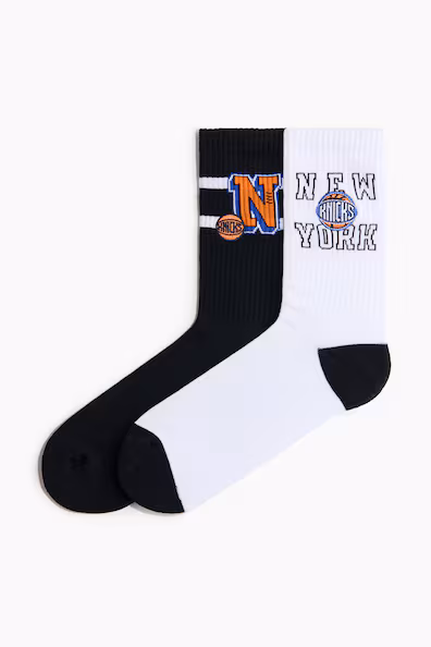 Набор из 2 пар носков с принтом new york knicks- Заказать в России