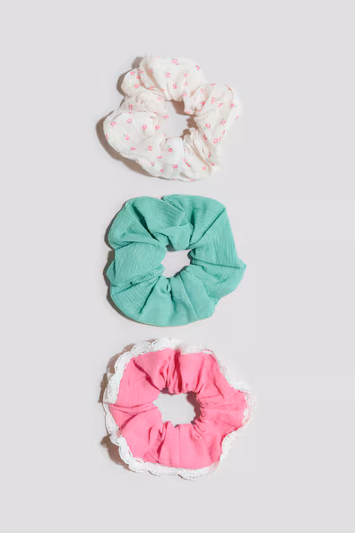 Набор из 3 хлопковых scrunchies- Заказать в России