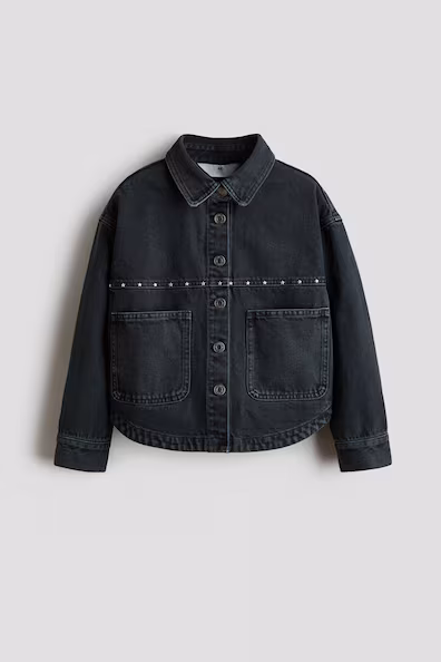 Рубашка из хлопкового саржи с декоративными элементами h&m