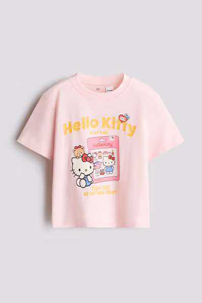 Футболка из хлопка с принтом hello kitty