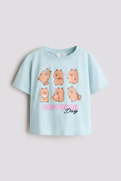 Хлопковая футболка с принтом h&m