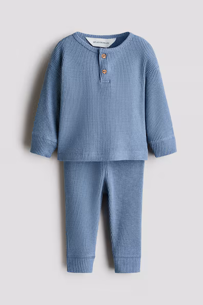 H&M Комплект из 2 предметов из хлопка с текстурой сот