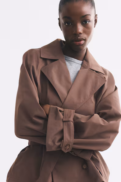 H&M Короткий тренч с поясом