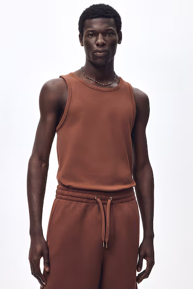 H&M Топ без рукавов в рубчик облегающего силуэта