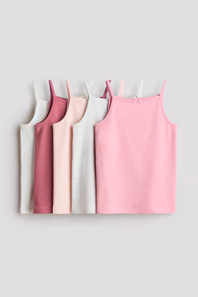 H&M Набор из 5 хлопковых топов на бретелях