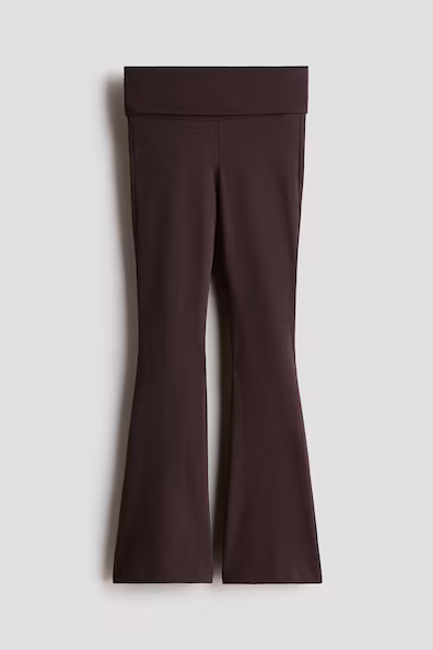 H&M Леггинсы клеш с отворотом на поясе