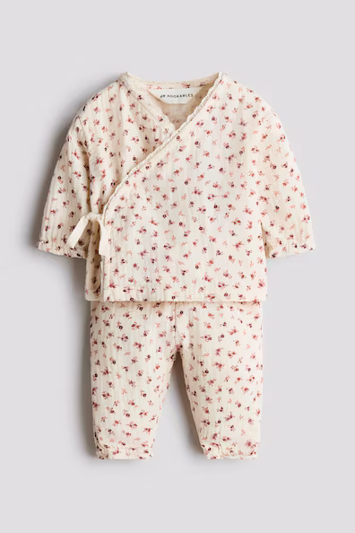 Комплект из 2 предметов из муслина с узором h&m