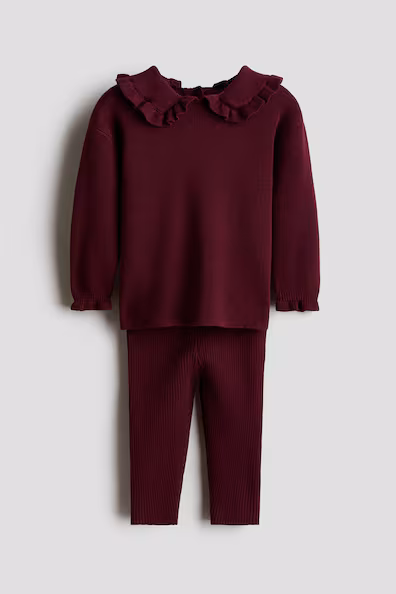 Комплект из 2 предметов из хлопка в рубчик- Заказать в России
