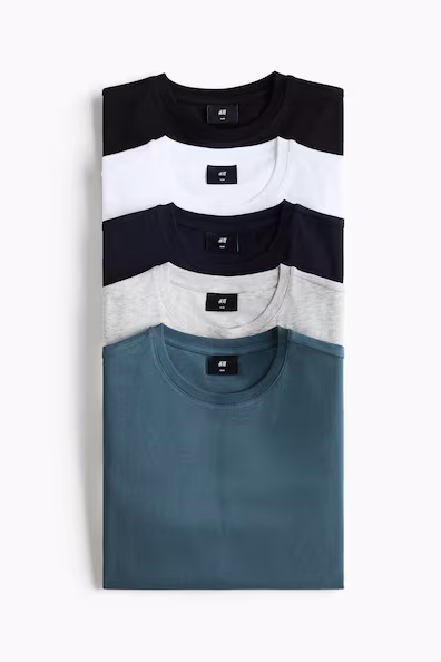 Набор из 5 футболок slim fit- Заказать в России